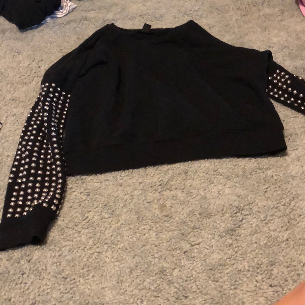 Black sweater with studding